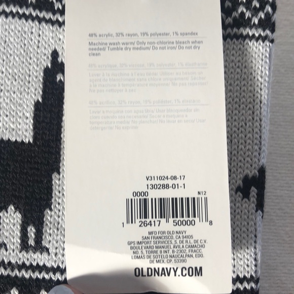 Old Navy NWT Llama boot socks black/cream - Picture 3 of 8